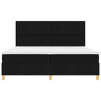 Bäddfjäder med huvudgavel Svart 200 x 200 cm tyg