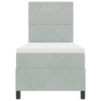 Bäddfjäder med madrass Ljusgrå 80 x 200 cm Sammet