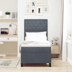 Bäddfjäder med madrass Mörkgrå 80 x 200 cm Sammet