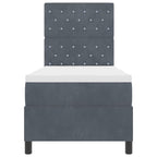 Bäddfjäder med madrass Mörkgrå 80 x 200 cm Sammet