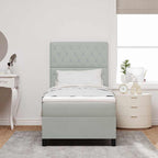 Bäddfjäder med madrass Ljusgrå 100 x 200 cm Sammet