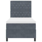 Bäddfjäder med madrass Mörkgrå 100 x 200 cm Sammet