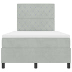 Bäddfjäder med madrass med huvudgavel Ljusgrå 120 x 190 cm tyg