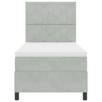 Bäddfjäder med madrass Ljusgrå 100 x 200 cm Sammet