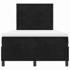 Bäddfjäder med madrass med huvudgavel Svart 120 x 190 cm tyg