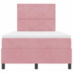 Bäddfjäder med madrass med huvudgavel Rosa 120 x 190 cm Sammet