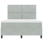 Bäddfjäder med madrass Ljusgrå 140 x 200 cm Sammet