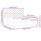 Bäddfjäder med madrass med huvudgavel Rosa 200 x 200 cm Sammet