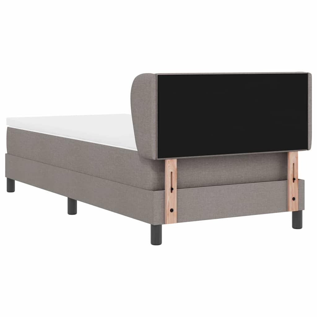 Bäddfjäder med madrass med huvudgavel Taupe 80 x 200 cm tyg