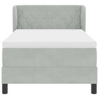 Bäddfjäder med madrass Ljusgrå 90 x 200 cm Sammet