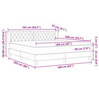 Bäddfjäder med madrass Mörkgrå 160 x 200 cm Sammet