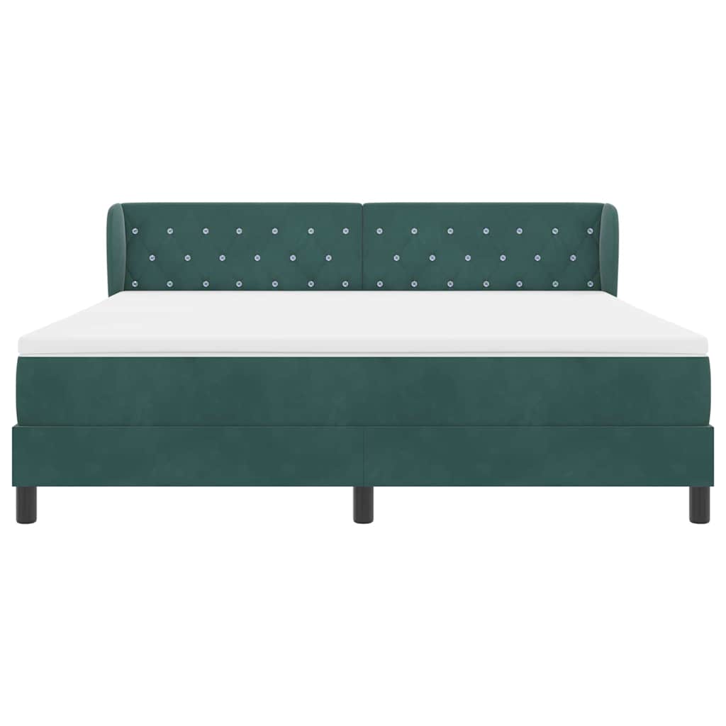 Bäddfjäder med madrass Mörkgrön 180 x 200 cm Sammet