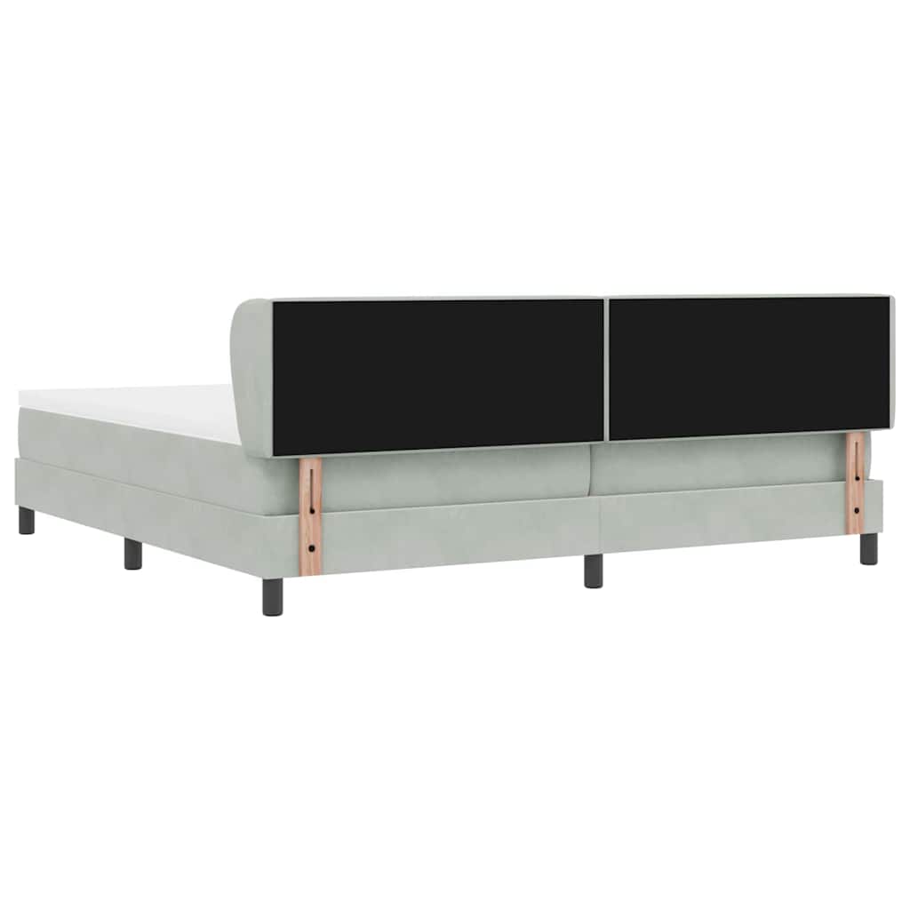 Bäddfjäder med madrass Ljusgrå 200 x 200 cm Sammet