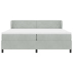 Bäddfjäder med madrass Ljusgrå 200 x 200 cm Sammet