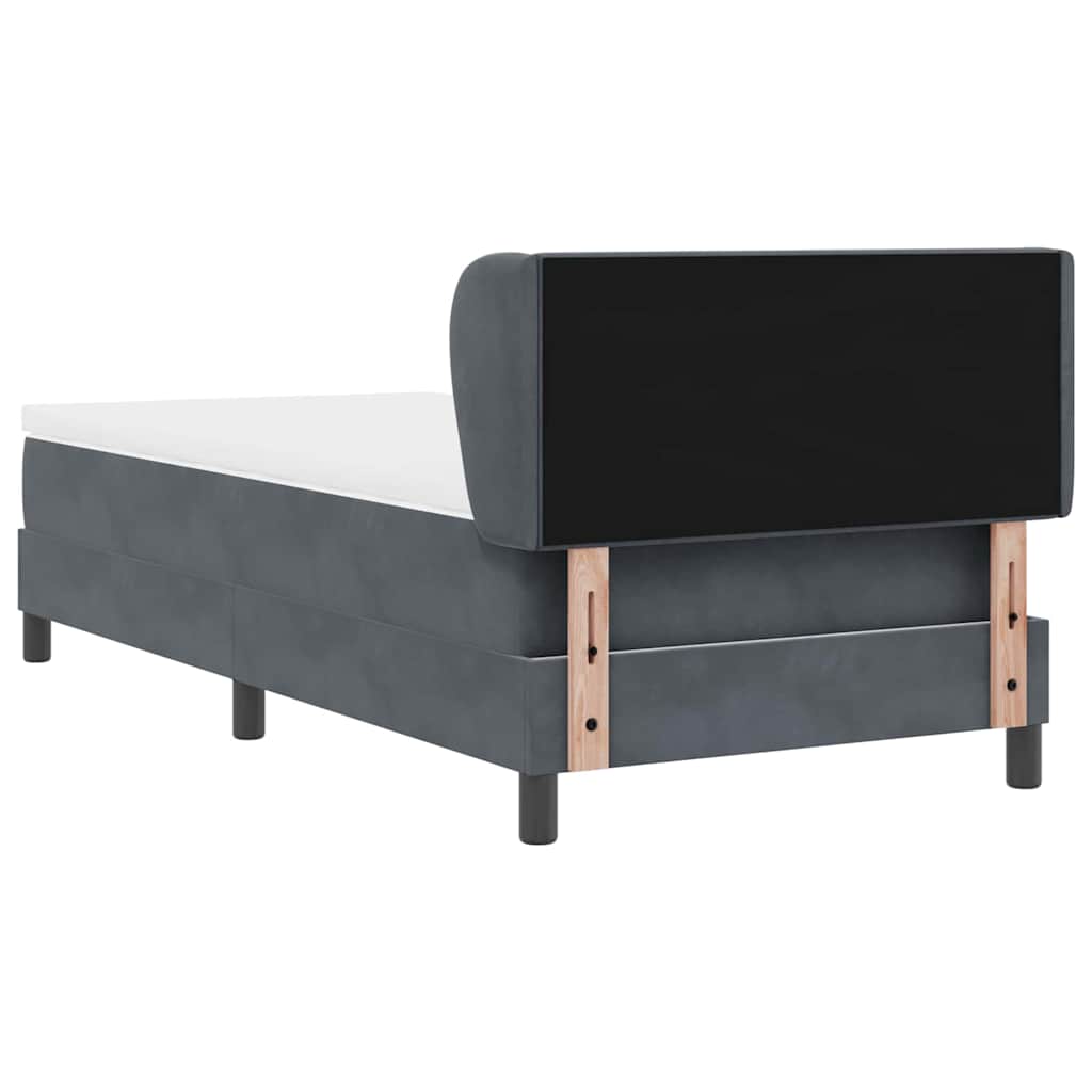 Bäddfjäder med madrass Mörkgrå 90 x 190 cm Sammet