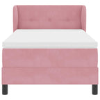 Bäddfjäder med madrass med huvudgavel Rosa 100 x 200 cm Sammet