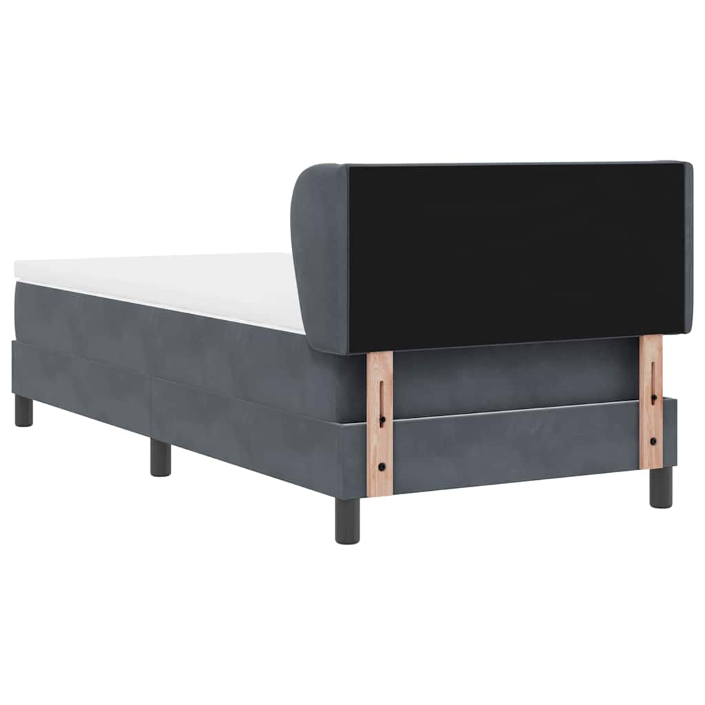 Bäddfjäder med madrass Mörkgrå 90 x 190 cm Sammet