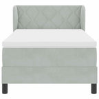 Bäddfjäder med madrass Ljusgrå 90 x 200 cm Sammet