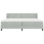 Bäddfjäder med madrass Ljusgrå 200 x 200 cm Sammet