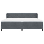 Bäddfjäder med madrass Mörkgrå 200 x 200 cm Sammet