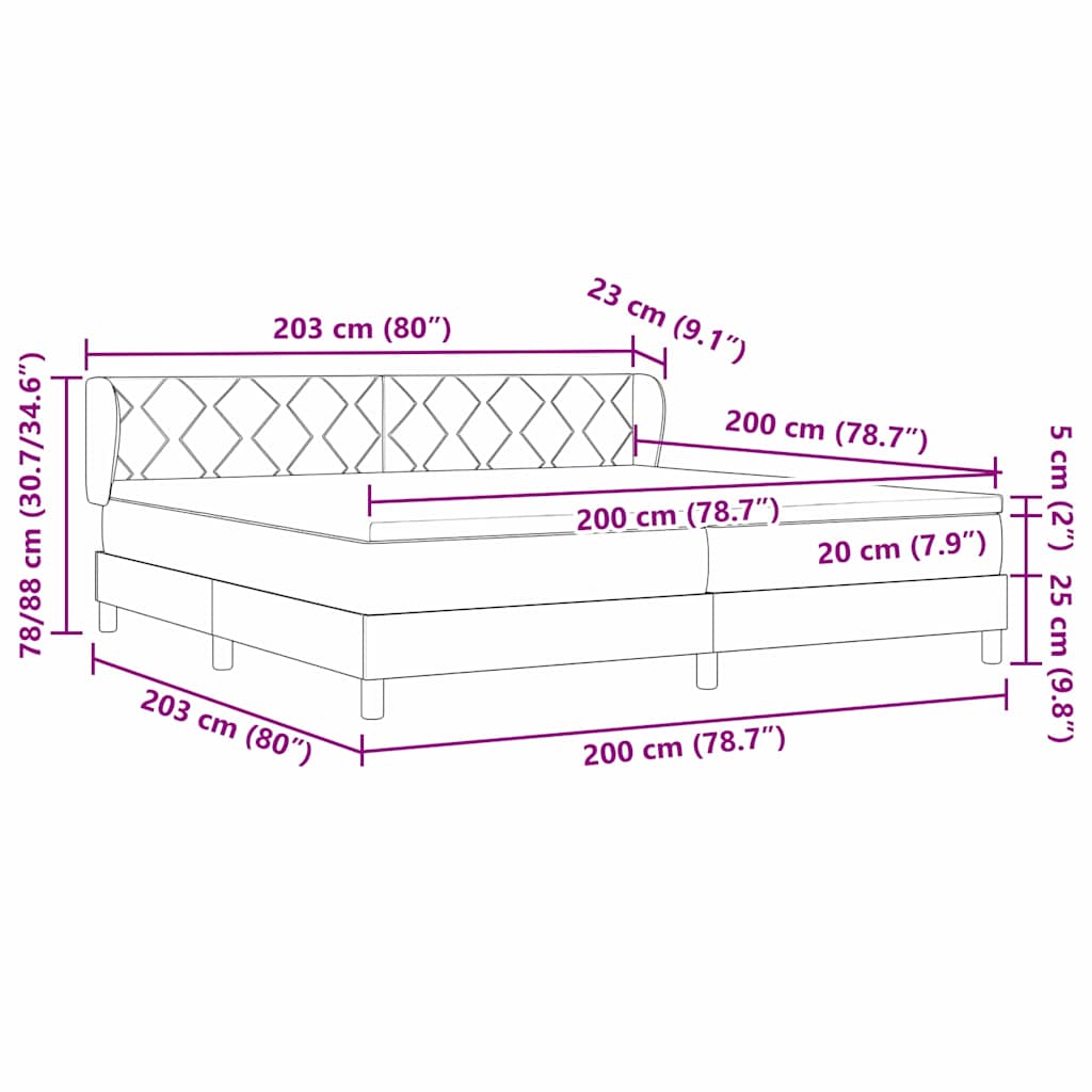 Bäddfjäder med madrass Mörkgrön 200 x 200 cm Sammet