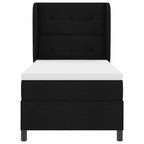 Bäddfjäder med madrass med huvudgavel Svart 100 x 200 cm tyg