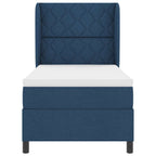 Bäddfjäder med madrass med huvudgavel Blå 100 x 200 cm tyg