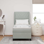 Bäddfjäder med madrass Ljusgrå 200 x 80 cm Polyester