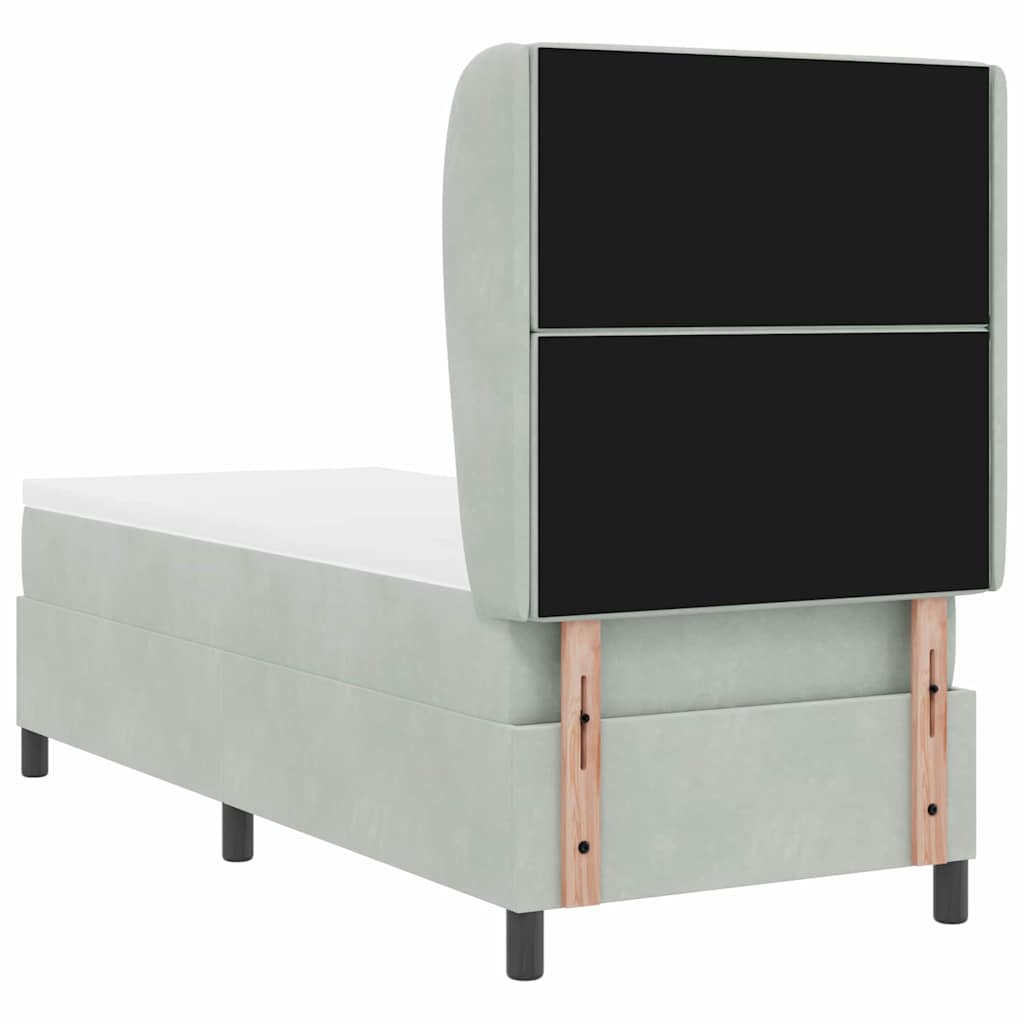 Bäddfjäder med madrass Ljusgrå 200 x 80 cm Polyester