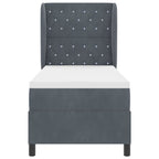 Bäddfjäder med madrass Mörkgrå 200 x 80 cm Polyester