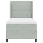 Bäddfjäder med madrass Ljusgrå 200 x 100 cm Polyester