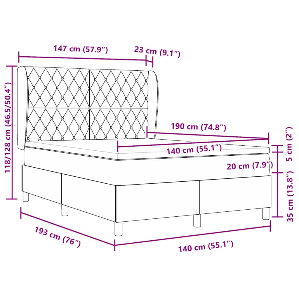 Bäddfjäder med madrass Ljusgrå 190 x 140 cm Polyester