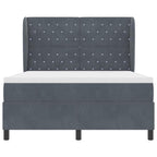 Bäddfjäder med madrass Mörkgrå 200 x 160 cm Polyester