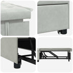 Bäddsoffa Ljusgrå 67 x 194 x 38 cm Sammet