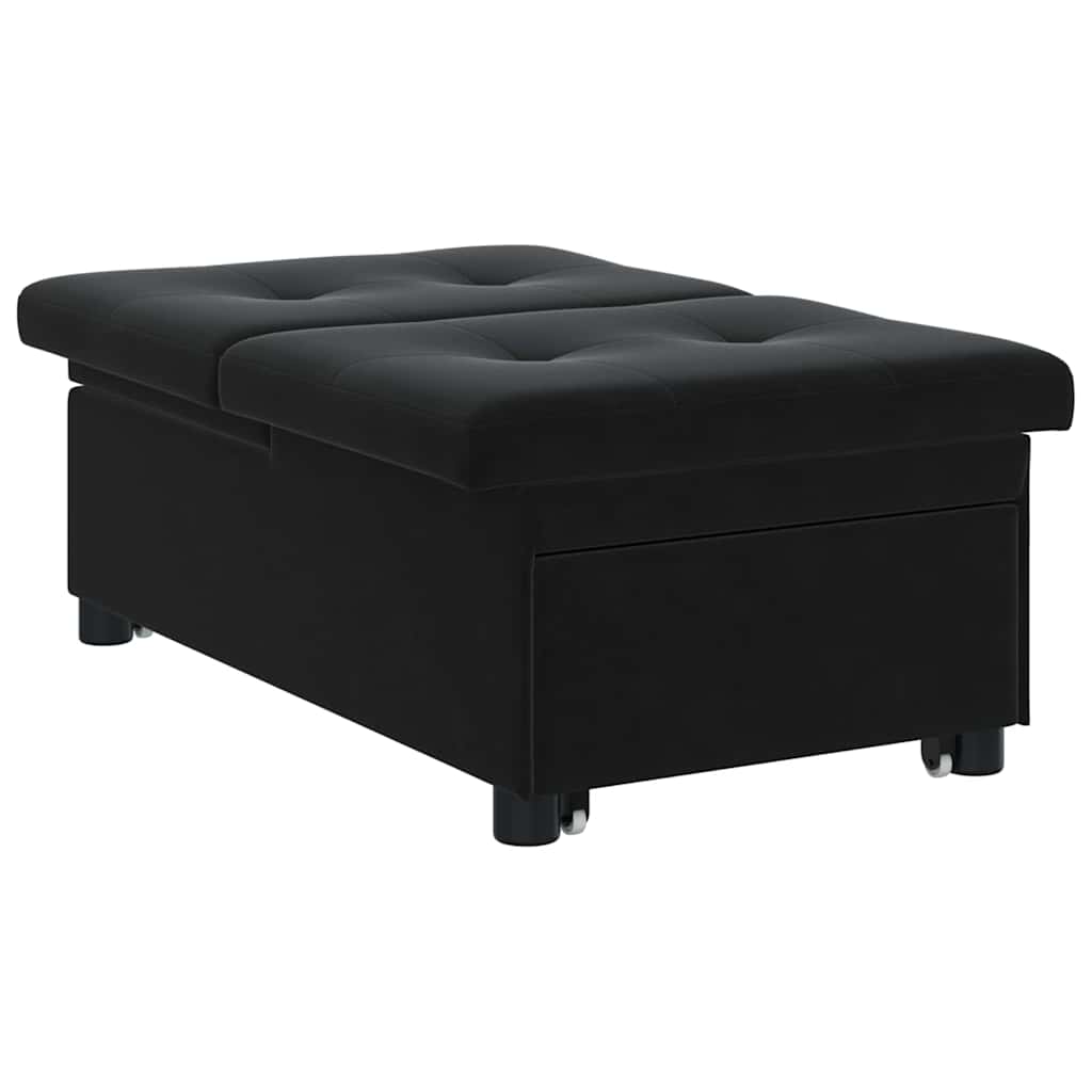 Bäddsoffa Svart 67 x 194 x 38 cm Sammet