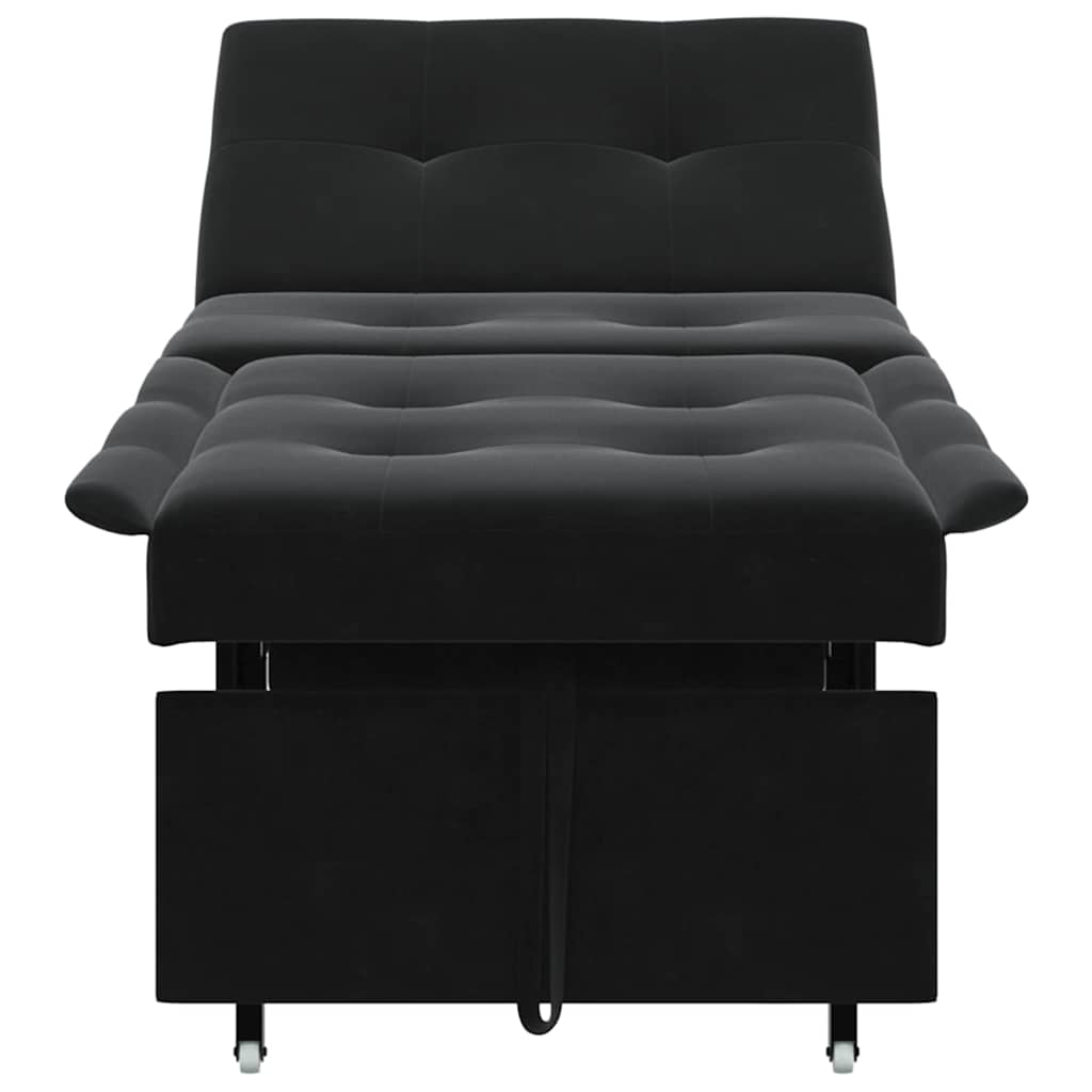 Bäddsoffa Svart 67 x 194 x 38 cm Sammet