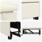 Bäddsoffa Kräm 67 x 194 x 38 cm Sammet