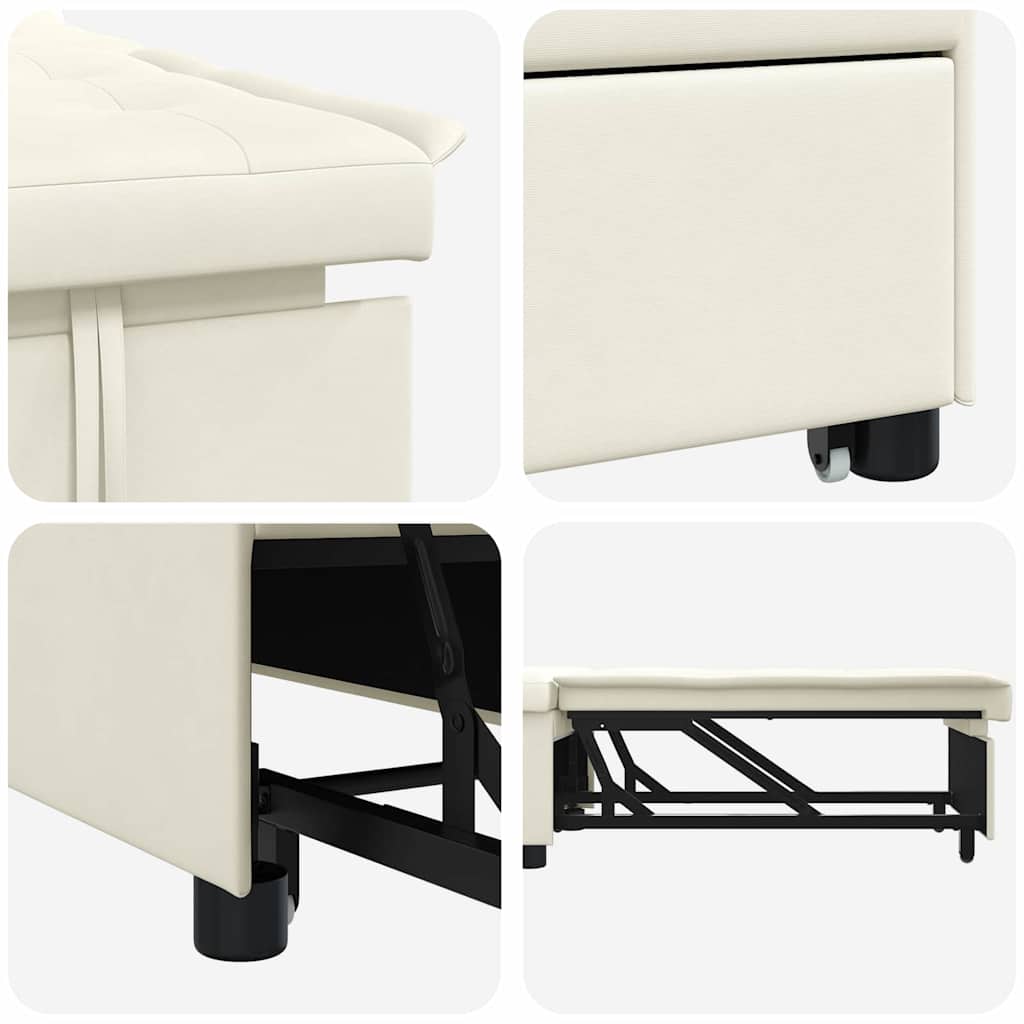 Bäddsoffa Kräm 67 x 194 x 38 cm Sammet