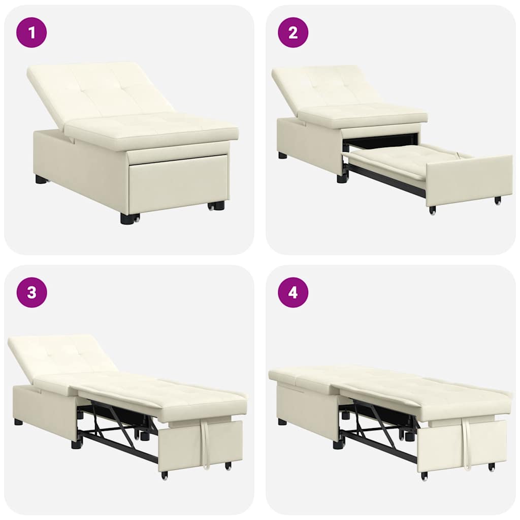 Bäddsoffa Kräm 67 x 194 x 38 cm Sammet