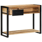 Avlastningsbord 100x35x75 cm massivt grovt trä mango