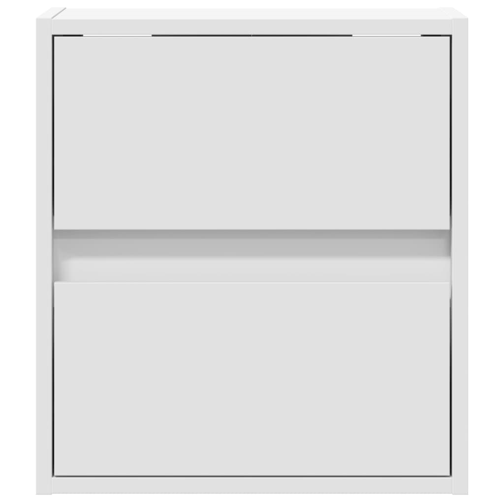 Cimero - Väggmonterat sängbord med LED-lampor vit