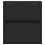 Celnaro - Väggmonterade sängbord med LED-lampor 2 st svart