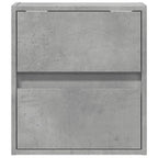 Pernio - Väggmonterat sängbord med LED-lampor betonggrå