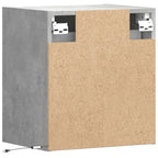 Pernio - Väggmonterat sängbord med LED-lampor betonggrå