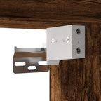 Arvesso - Väggmonterade sängbord med LED-lampor 2 st rökfärgad ek