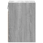 Voresta - Väggmonterat sängbord med LED-lampor grå sonoma