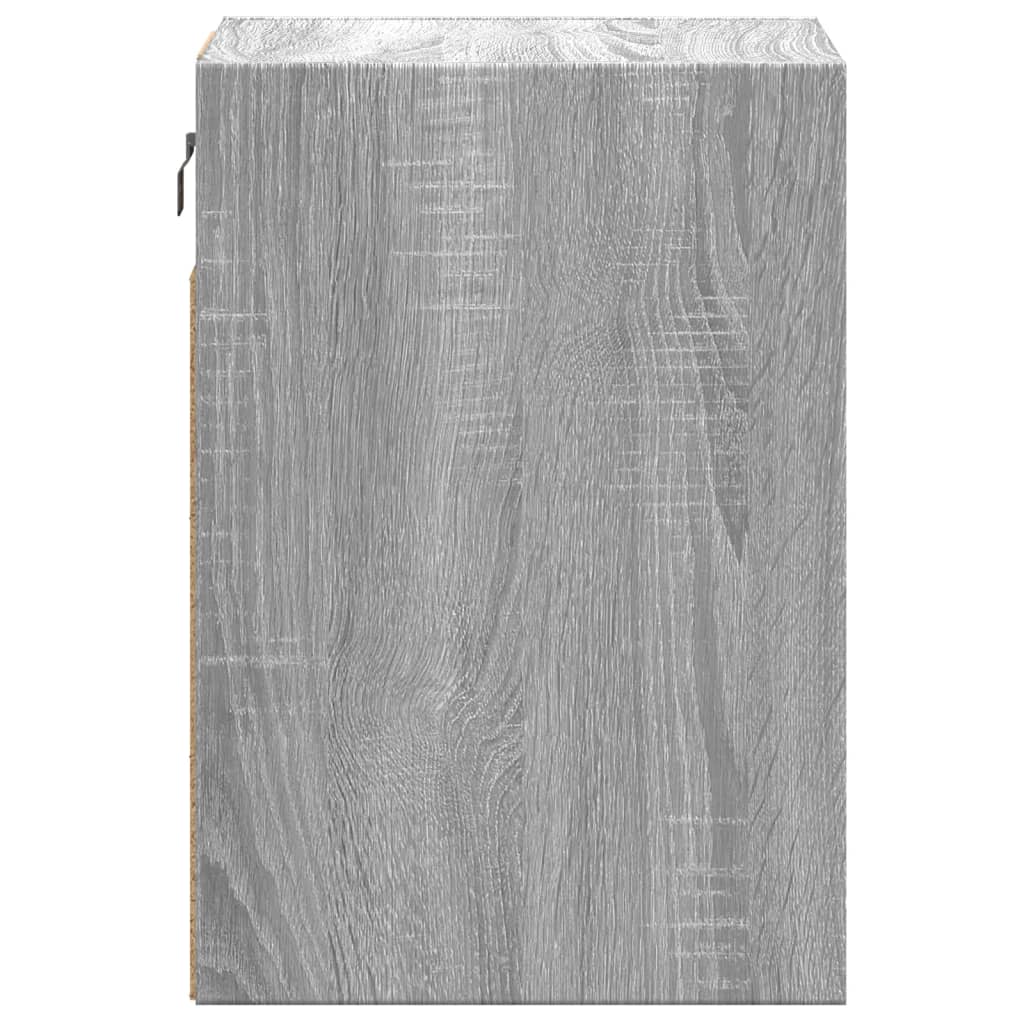 Voresta - Väggmonterat sängbord med LED-lampor grå sonoma