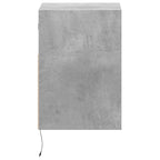 Junlira - Väggmonterat sängbord med LED-lampor betonggrå