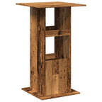 Barbord med förvaring gammalt trä 60x60x102 cm konstruerat trä