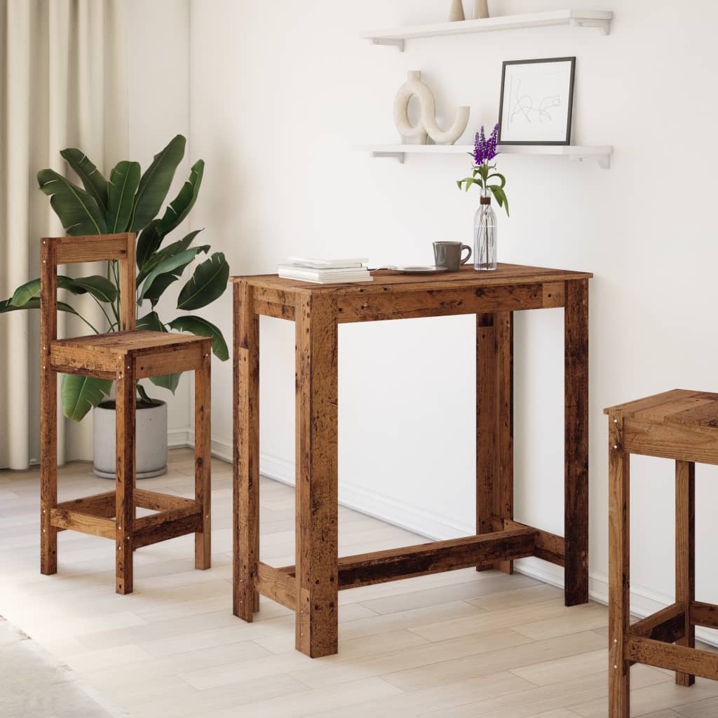 Barbord gammalt trä 102x50x103,5 cm konstruerat trä